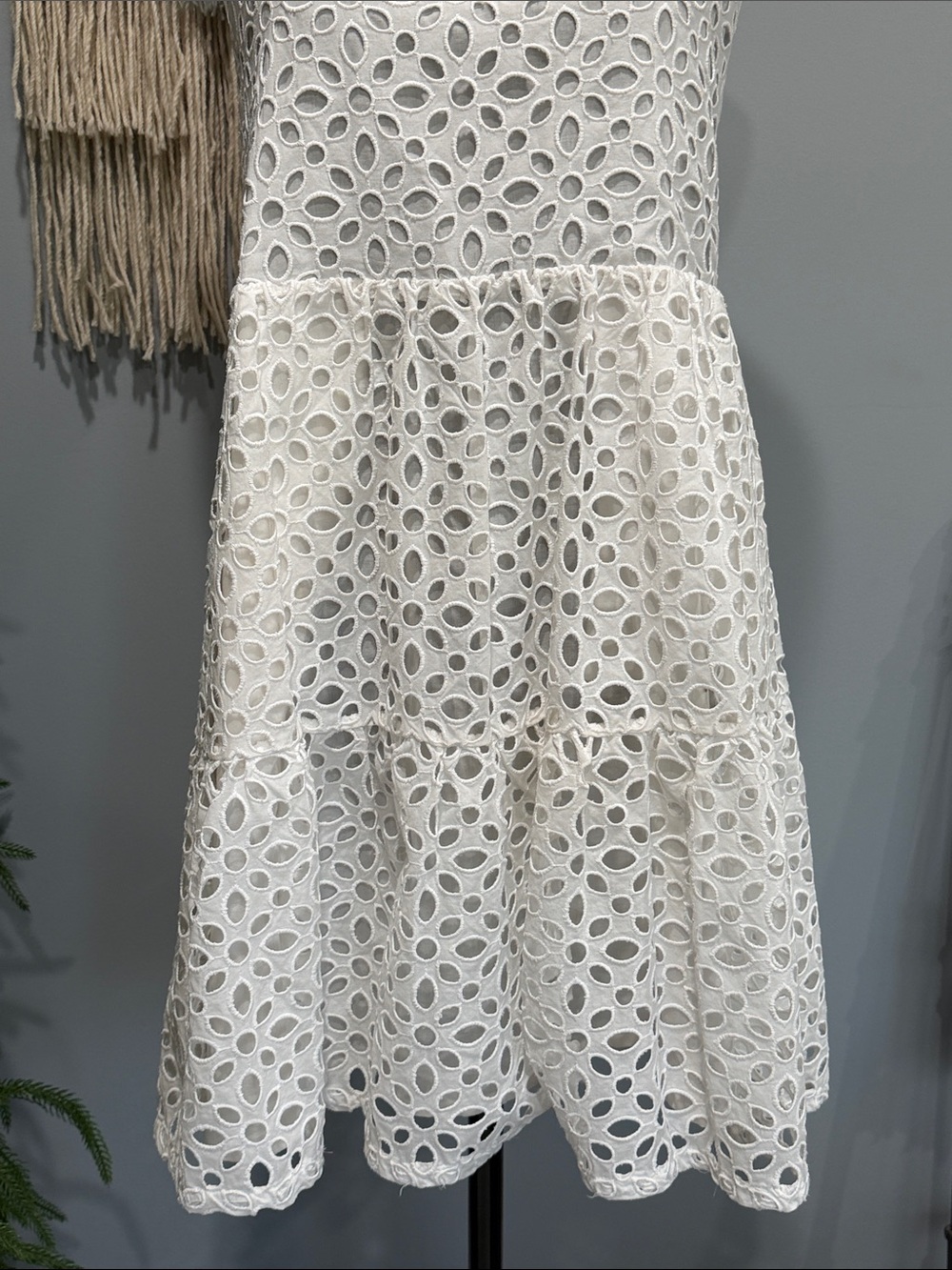 J.Crew White Eyelet Halter Dress Embroidered Summer Mini Dress Size S - Picture 6 of 15